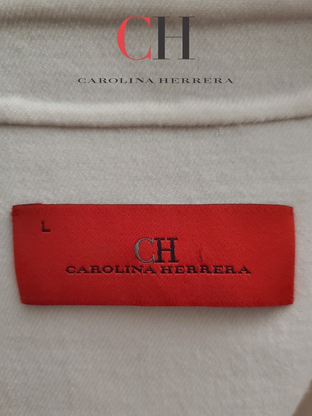 Carolina Herrera Cream Button-Front Jacket Virgin Wool Blazer Women's Size Large - Picture 3 of 11